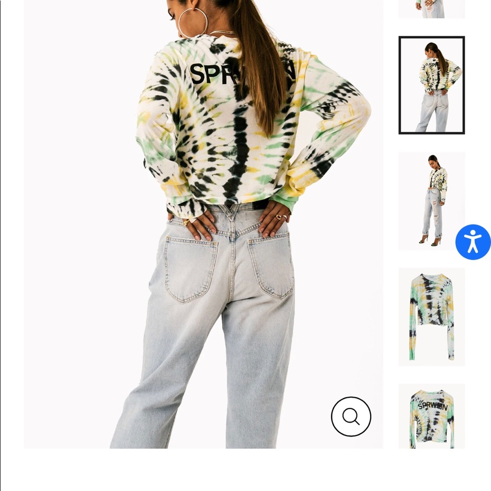 For super women only. SPRWMN fabulous tie dye long sleeved top.